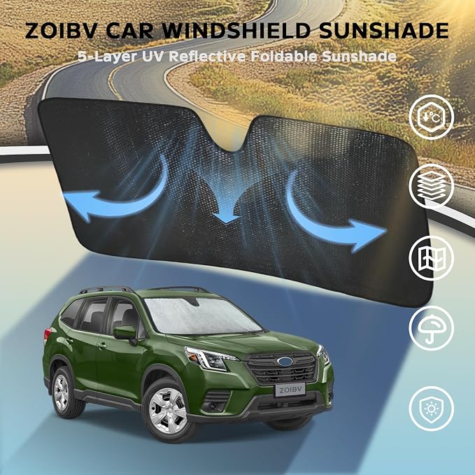 Windshield Sun Shade for Subaru Forester 2019-2024 - Image 3