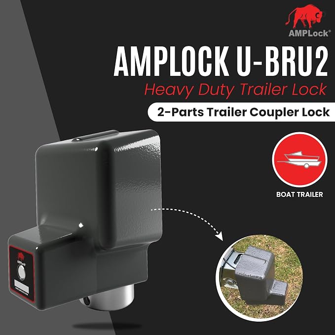 AMPLock - U-BRU2 2" Heavy Duty Ball Coupler Lock - Square Edge Design - - Image 2