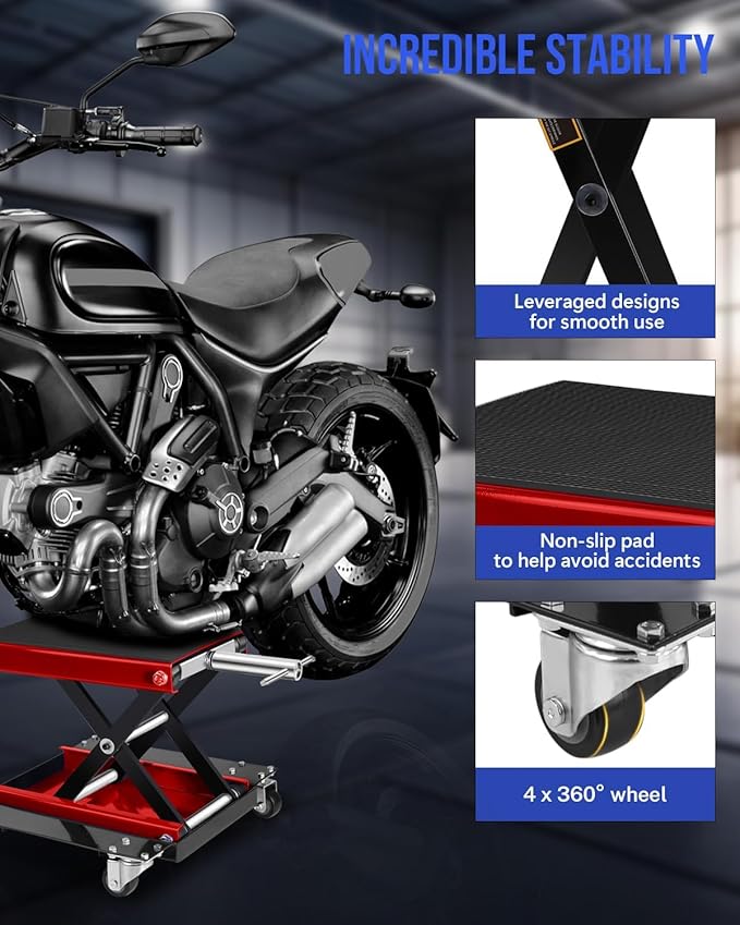 1100LBS Motorcycle Scissor Lift Jack - Image 4