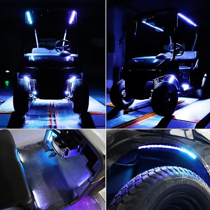 Roykaw Golf Cart Underglow LED Strip Lights Accent Neon Lighting Kit w/Canopy - Image 8