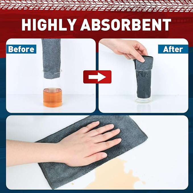 Microfiber Cleaning Cloths Bulk-400 Pack, Ultra Absorbent Wash Cloths, - Image 3