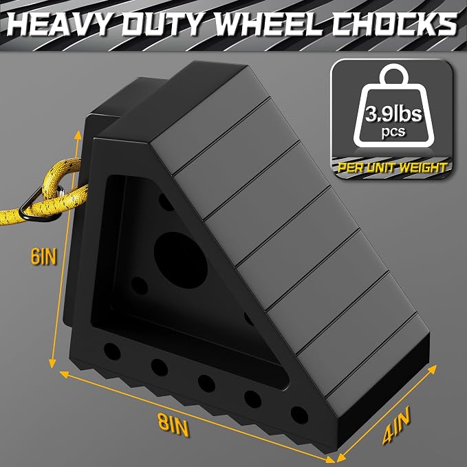 4 Pack Heavy Duty Wheel Chocks - Image 2