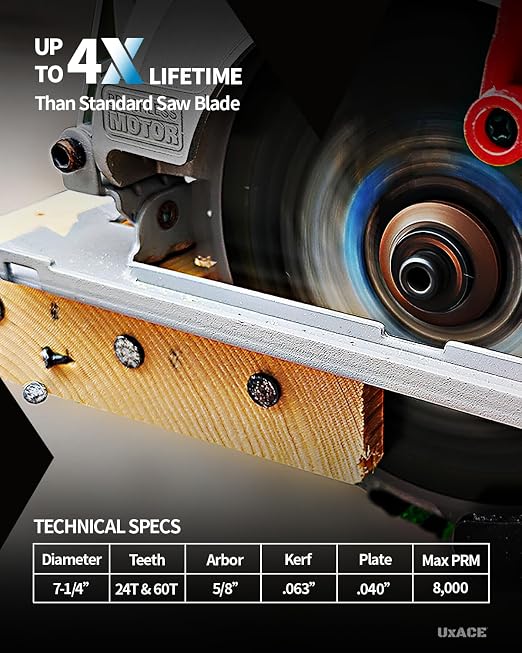 7-1/4-Inch 24&60-Tooth Circular Saw Blade - Image 3