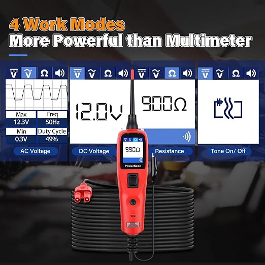 Autel PowerScan PS100 Automotive Circuit Tester 2.0, 12-24V Power Circuit Probe - Image 3