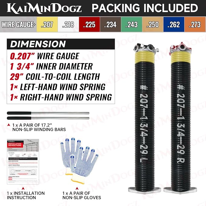 Pair of 1.75" Garage Door Torsion Springs Set - Image 2