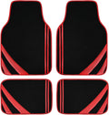 CAR PASS Red Edge Leather Car Floor Mats, Universal Waterproof Car Mats by CARPASS