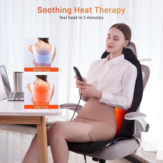 Massage Seat Cushion with Heat, Back Massager - Image 3
