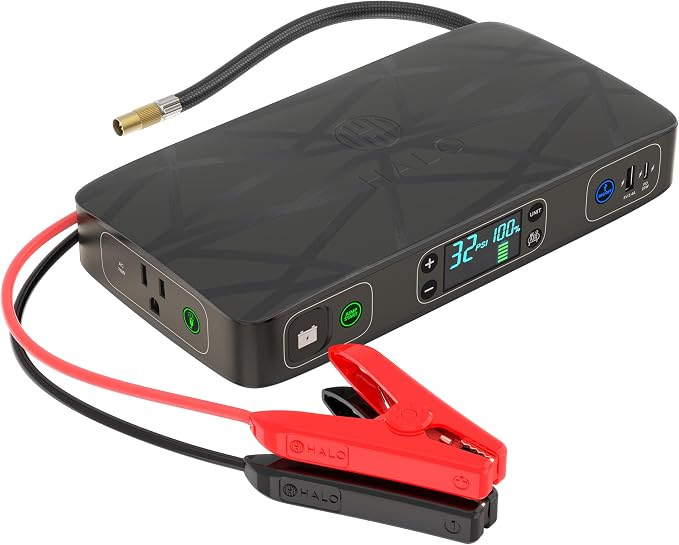 HALO Bolt Ultimate 2 Portable Car Battery Jump Starter | 130 PSI Air Compressor by Halo
