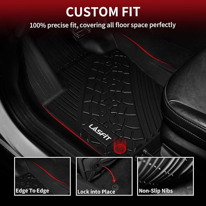 LASFIT Floor Mats for Jeep Compass 2017-2025 All Weather TPE Custom Fit Car - Image 3