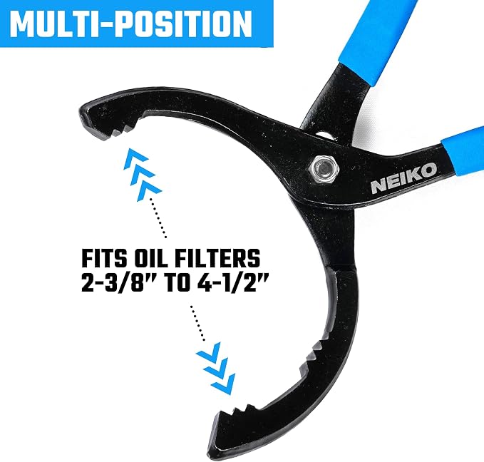 NEIKO 03422A Oil Filter Wrench, 12” Adjustable Oil Filter Pliers, 3 Adjustable - Image 3