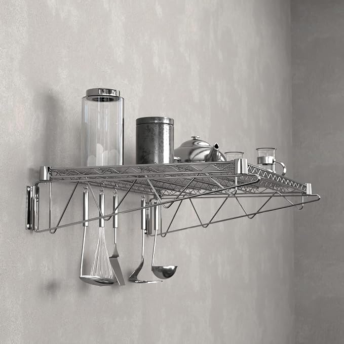 24" x 36" Chrome Wire Wall Mount Shelf - Image 5