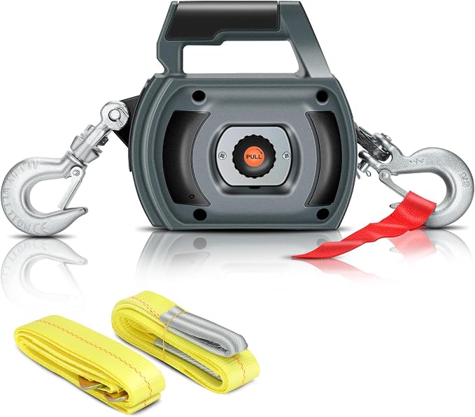 Portable Drill Winch of 1000 LB, Rotate The Hook 360 Degrees, by Lonsge