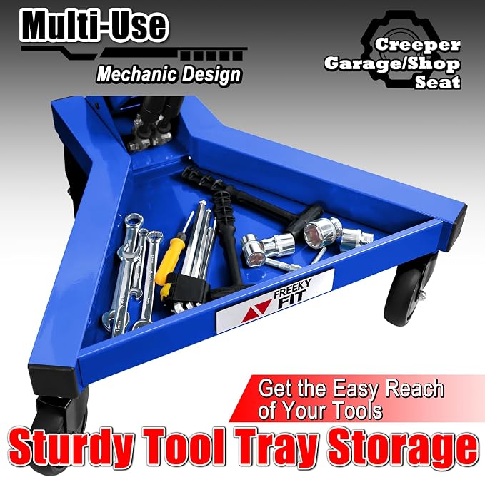 Mechanic Stool with Wheels, Hydraulic Adjustable Shop Stool on Wheels, Garage - Image 4