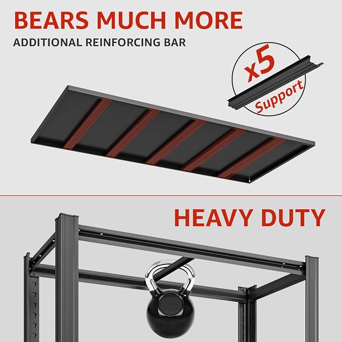 84" H x 55.12" W 6 Tier Metal Garage Storage Shelves, 3600 LBS Heavy Duty - Image 5