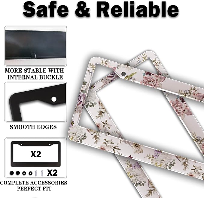 License Plate Bracket for Women Multicolor License Plate Frames for Men Vintage - Image 4