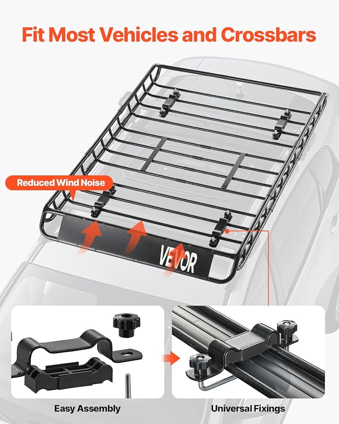 VEVOR Roof Rack Basket, Universal Rooftop Cargo Carrier - Image 3