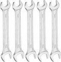 HARFINGTON 5pcs Double Open End Wrench 10mm x 12mm Metric 15 Degree Offset by HARFINGTON