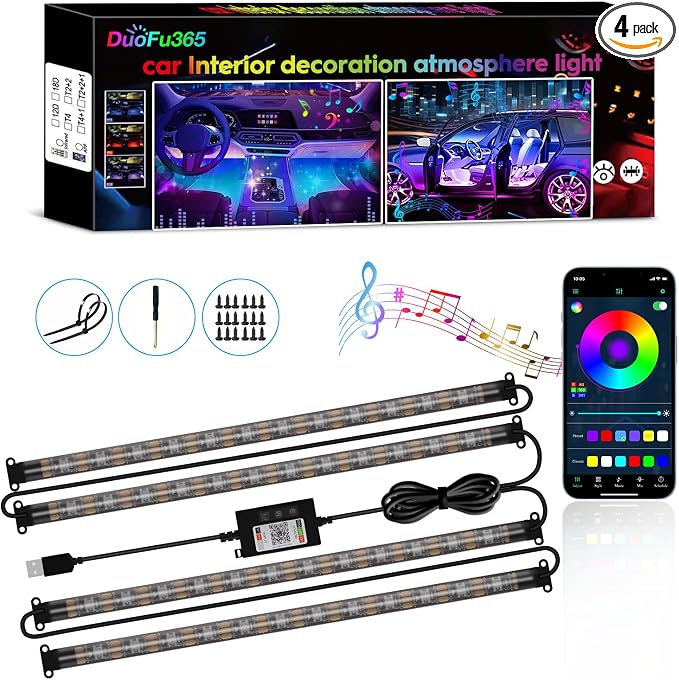 Car Led Strip Lights, RGB Truck Interior Lights by DUOFU365