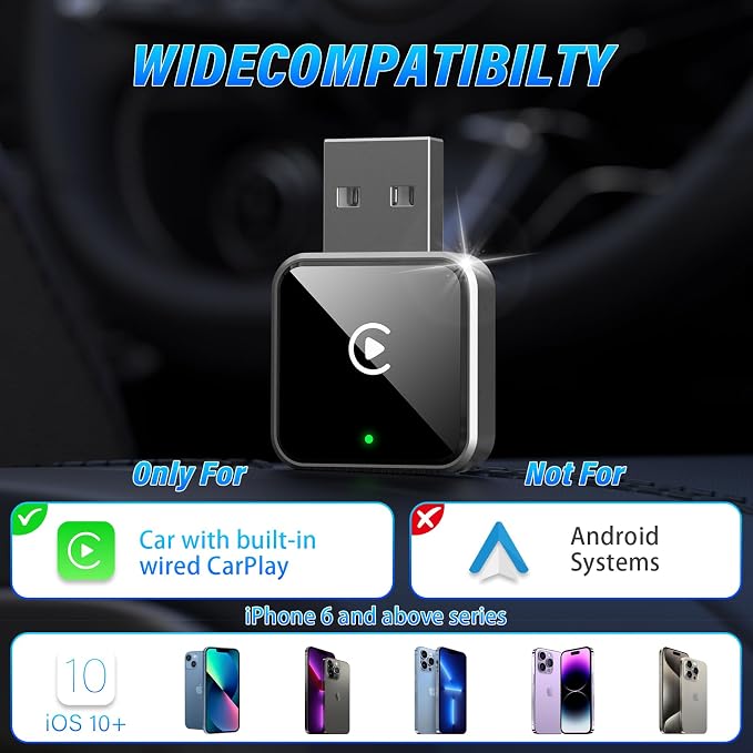 Wireless CarPlay Adapter for Apple iPhone, Converts Wired to CarPlay Wireless - Image 7