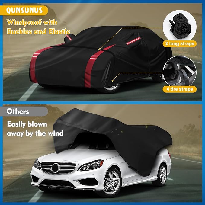 QUNSUNUS 6 Layer Car Cover for Mercedes Benz E-Class Sedan 2006-2024 Waterproof - Image 4