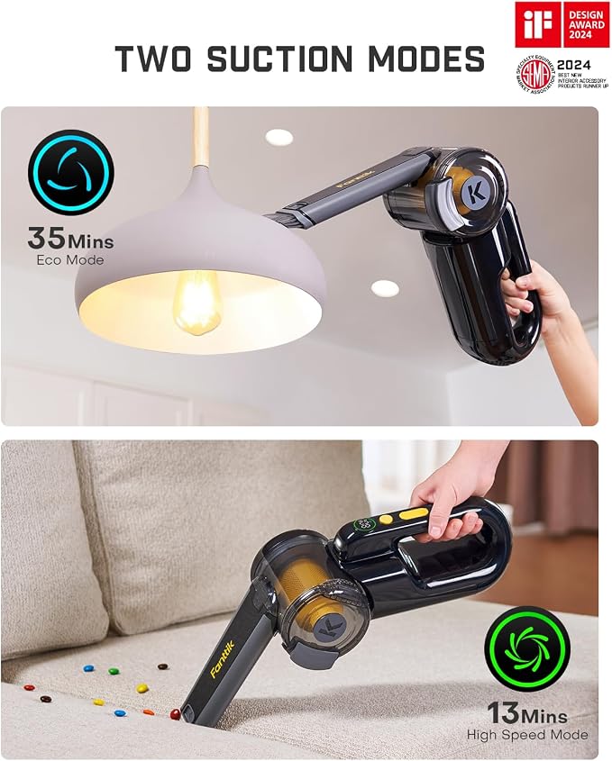 Fanttik Fold V10 APEX Pivot Cordless Car Vacuum, 17000Pa Handheld Vacuum - Image 4