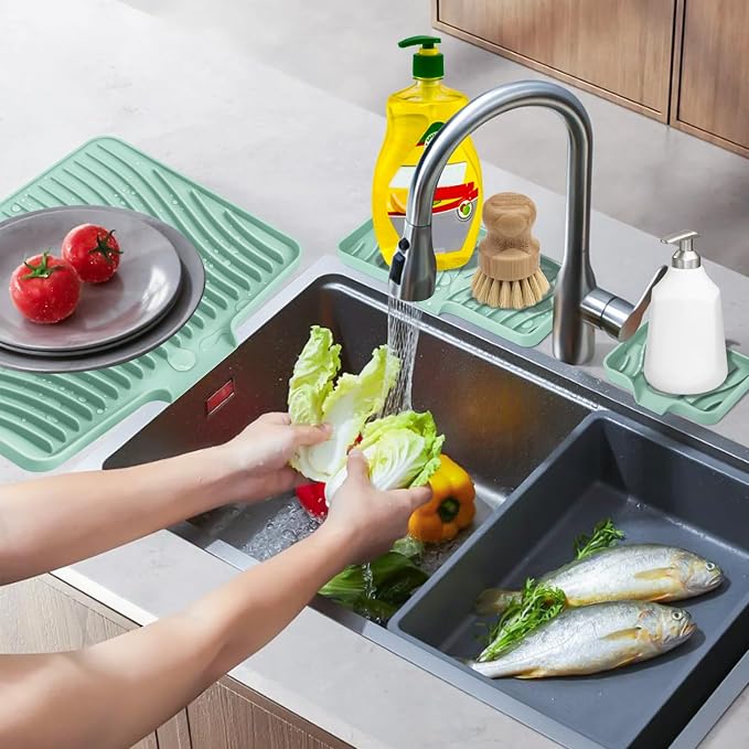 Silicone Dish Drying Mat for Kitchen Counter, Dish Drying Pad, Non-Slip Drain - Image 7