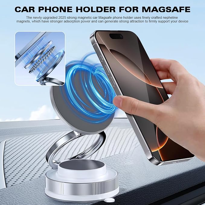 Vipbu Phone Mount, Vipbu Phone Holder, Car Phone Holder, 360° Adjustable Vacuum - Image 2