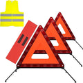 AYKRM 3PACK Car Warning Triangle Heavy Reflective Warning Road Safety Triangle by AYKRM