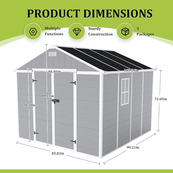 8x8 FT Outdoor Storage Resin Shed - Image 9