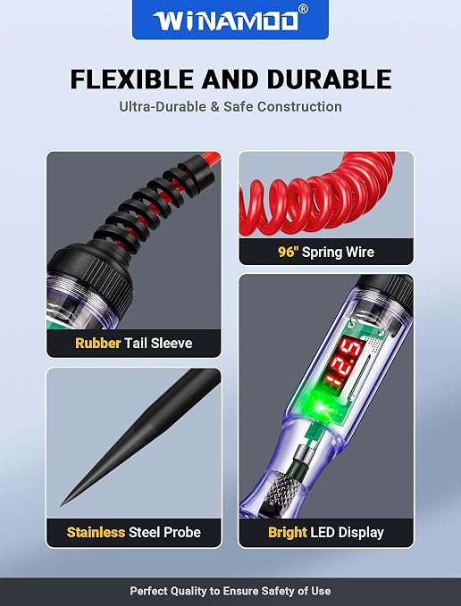 Test Light Automotive 5-90V Digital LED Circuit Tester - Image 5