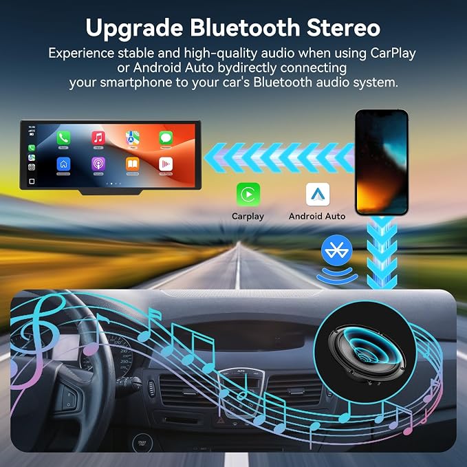 10.26" Carplay Screen for Car, Portable Car Play Screen - Image 6
