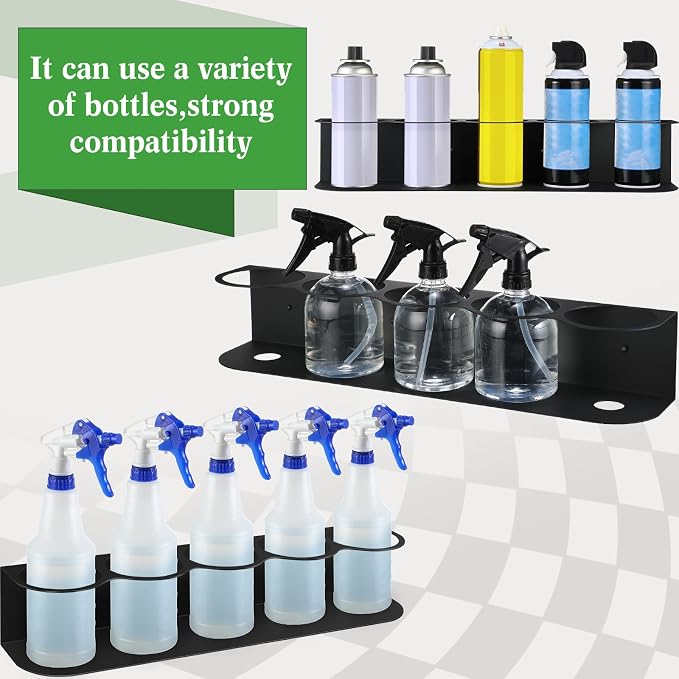 Therwen 2 Pcs 5 Holes All Purpose Steel Spray Bottle Holder Heavy Duty Spray - Image 4