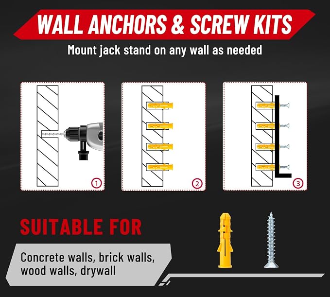 Jack Stand Wall Mount Organizer: Jack Stands Holder Storage Rack Mount - Image 7