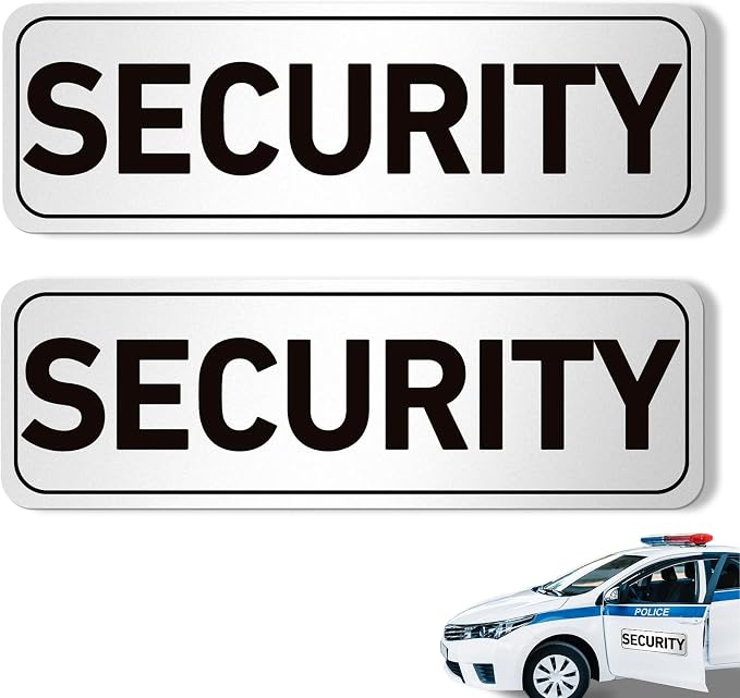 2 Pcs Security Officers Magnetic Signs Heavy Duty Reflective Security Sign by Skyygemm