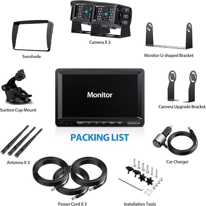Digital Wireless Backup Camera System Kit, IP69K Waterproof Wireless 2 Rear - Image 6