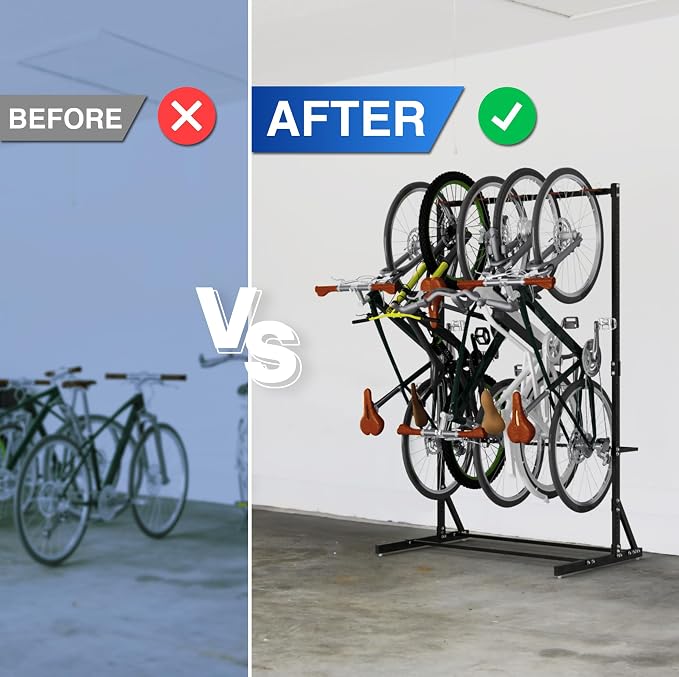 Yes4All Freestanding Bike Storage Rack, 300 Lbs 5 Levels Sturdy Steel Vertical - Image 5