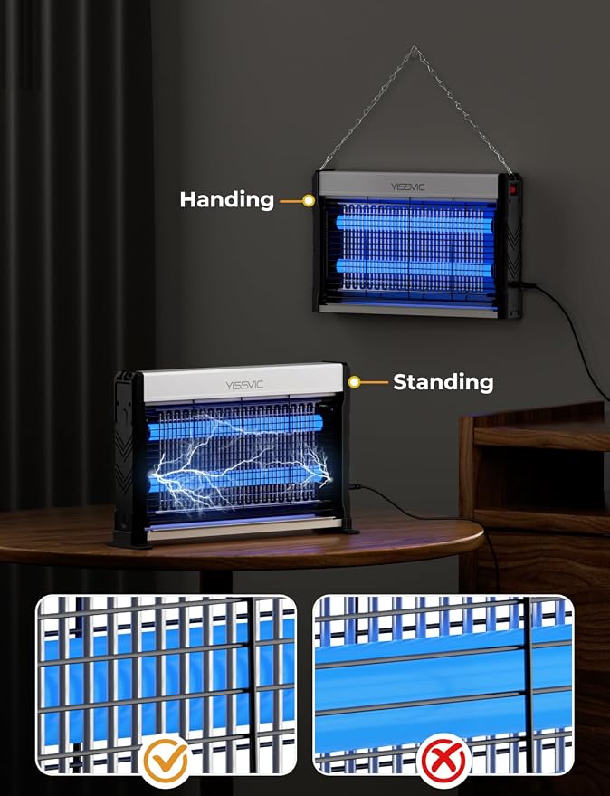YISSVIC LED Bug Zapper Indoor, 4000V Electric Bug Zapper, Powerful Mosquito - Image 3