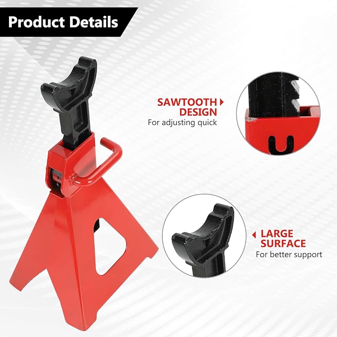 6 Ton Automotive Jack Stands, Heavy Duty Steel Car Lifting Stand - Image 4