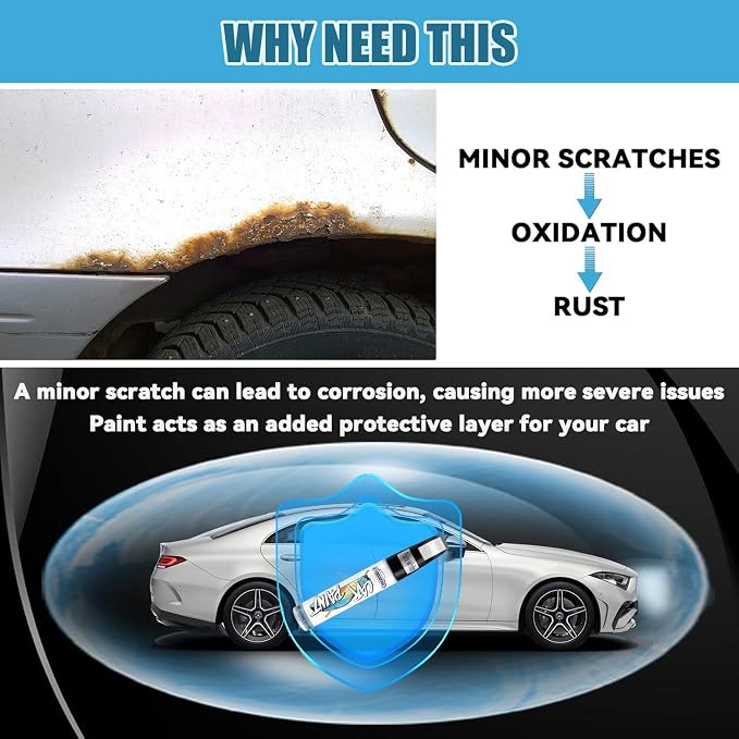 White Car Paint Touch Up, Car Scratch Repair Pen, Color Accurate Automotive - Image 3