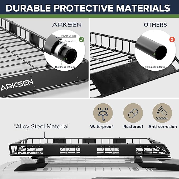 ARKSEN 64 x 39 x 5 Inch Universal Roof Rack - Image 4