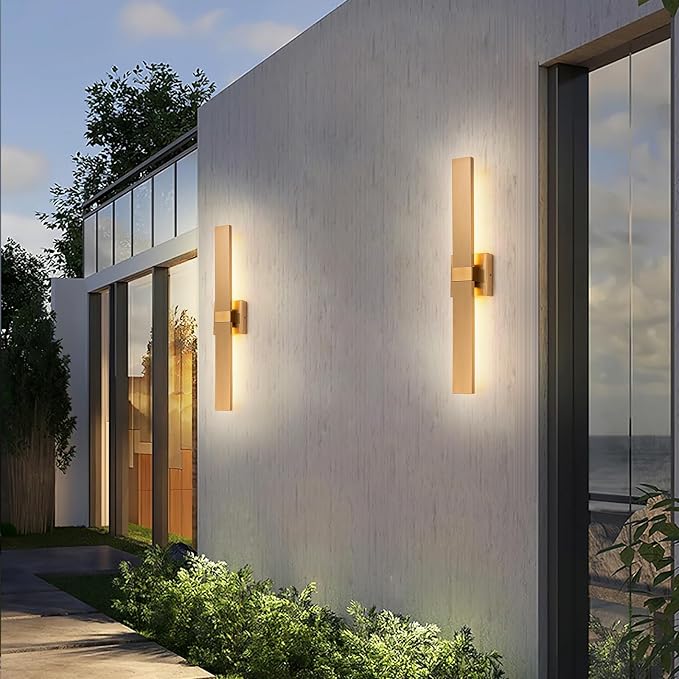 Modern LED Outdoor Wall Sconce 27.2" Gold Outdoor Wall Lights Exterior - Image 4
