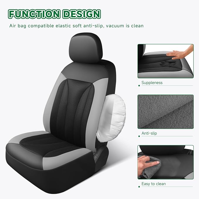 GIANT PANDA Fit GMC Sierra 1500 2500 3500 Front Car Seat Cover, 3D Air Mesh - Image 6