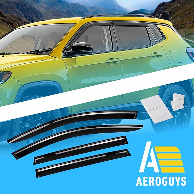 Extra Durable Window Deflectors Tape-On Window Visors Rain Guards Fit - Image 8