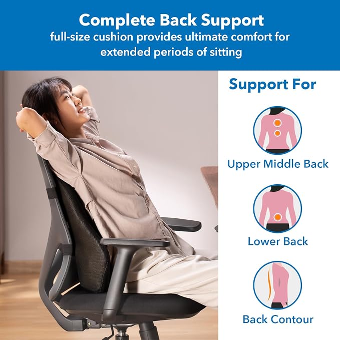 Mount-It! Office Chair Cushion, Lumbar Support Pillow - Image 3