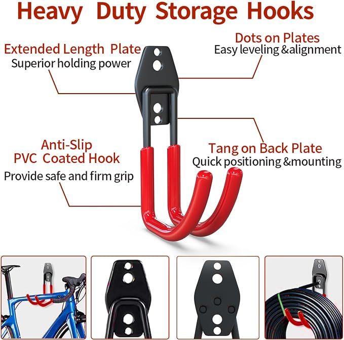3-H Garden Hose Holder Wall Mount 4 Pack, Solid Steel Hose Hanger, Water Hose - Image 3