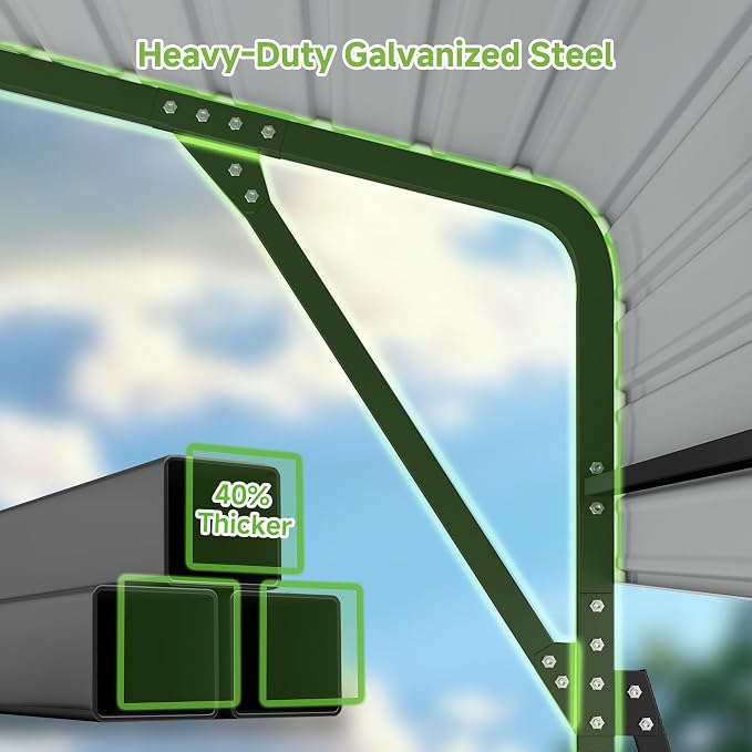 Real Relax 20x20ft Heavy Duty Metal Carport - Image 5