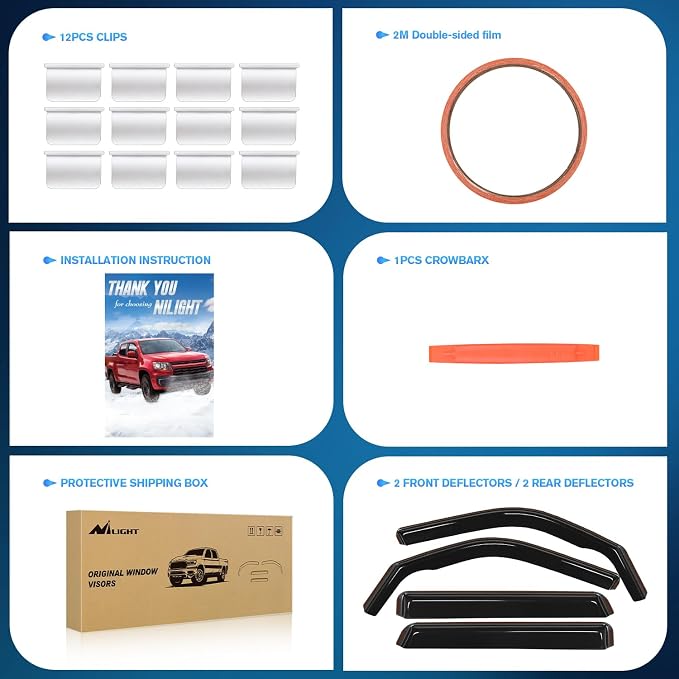 Nilight in Channel Rain Guards for Ford Bronco Sport 2021 2022 2023 2024 - Image 7