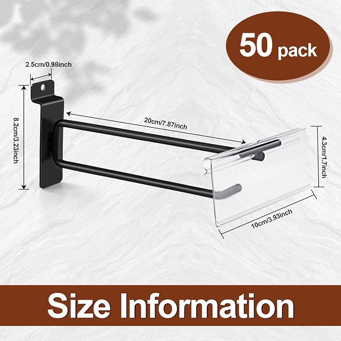 Polmart Heavy Duty Black Slatwall Panel Double-Bar Hooks - Image 2