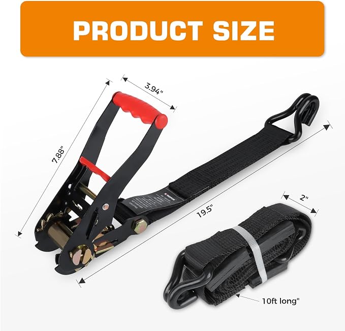 Kingfun Heavy Duty Car Tie Down Straps - Image 2
