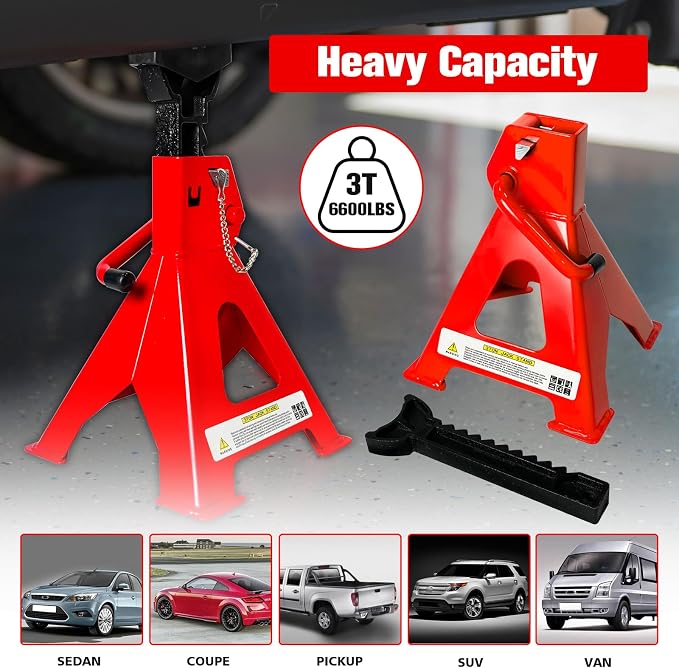 Jack Stands 3 Ton, 11.22"-16.54" Adjustable - Image 7